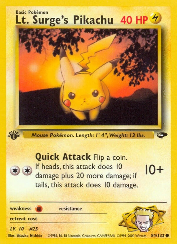 Image for Lt. Surge's Pikachu (084/132) - Pokemon