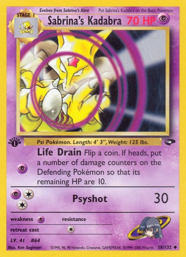 Image for Sabrina's Kadabra (058/132) - Pokemon