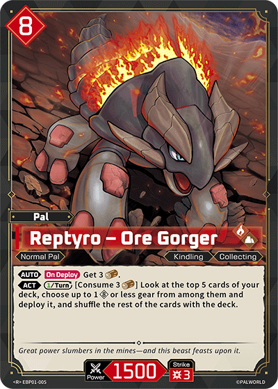 Image for Reptyro – Ore Gorger (EBP01-005) - Palworld Official Card Game