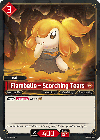 Image for Flambelle – Scorching Tears (EBP01-012) - Palworld Official Card Game