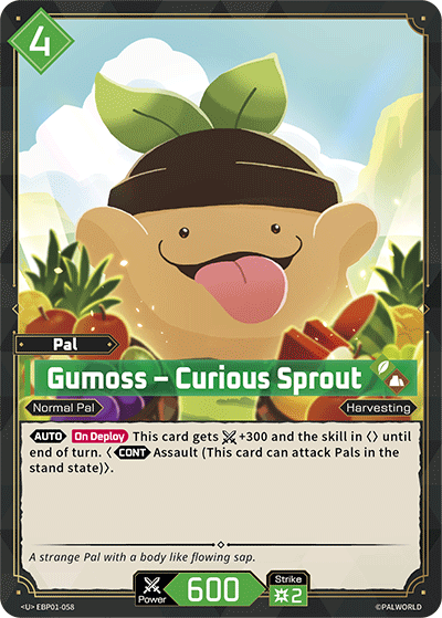 Image for Gumoss – Curious Sprout (EBP01-058) - Palworld Official Card Game