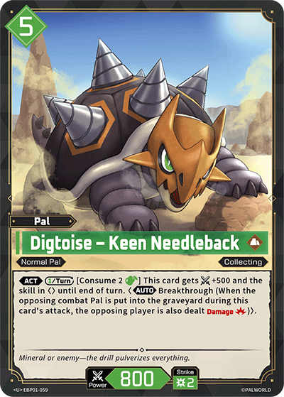Image for Digtoise – Keen Needleback (EBP01-059) - Palworld Official Card Game