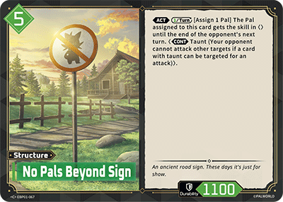 Image for No Pals Beyond Sign (EBP01-067) - Palworld Official Card Game