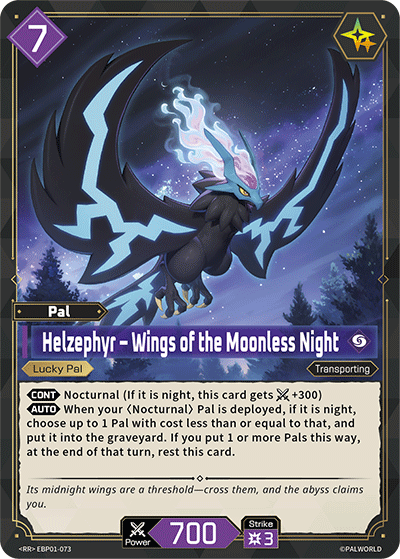 Image for Helzephyr – Wings of the Moonless Night (EBP01-073) - Palworld Official Card Game