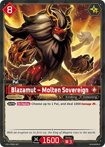 Image for Blazamut – Molten Sovereign (ETD01-007) - Palworld Official Card Game