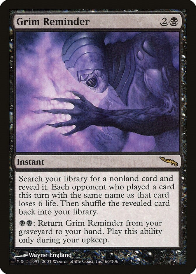 Image for Grim Reminder (66) - Magic: The Gathering
