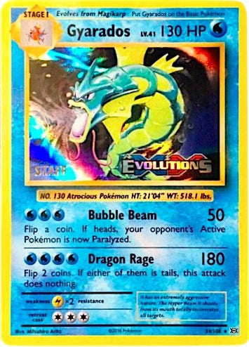 Image for Gyarados - 34/108 (Prerelease) [Staff] (34/108) - Pokemon