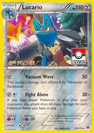 Image for Lucario - 63/124 (Pokemon League) [4th Place] (063/124) - Pokemon