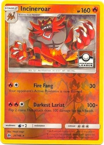 Image for Incineroar - 26/149 (Pokemon League) (026/149) - Pokemon