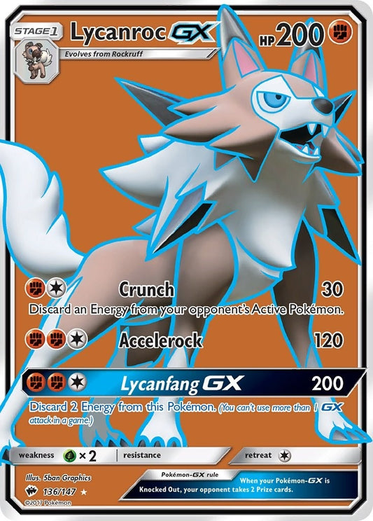 Image for Lycanroc GX (Full Art) (136/147) - Pokemon