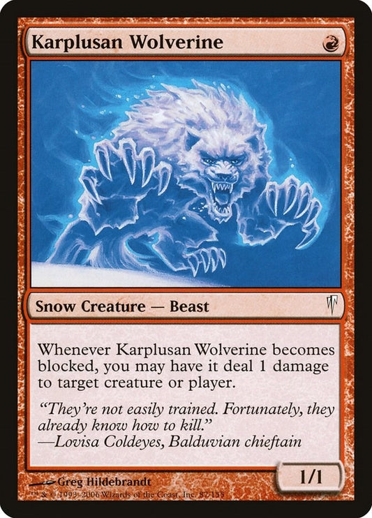 Image for Karplusan Wolverine (87) - Magic: The Gathering
