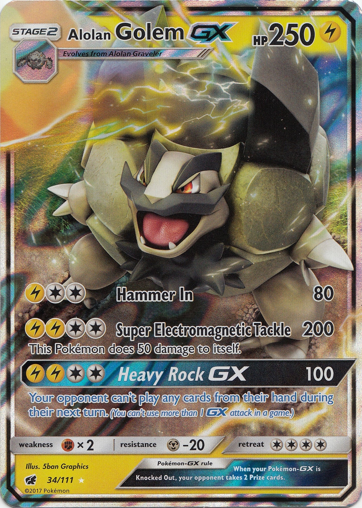 Alolan Golem GX (34/111)