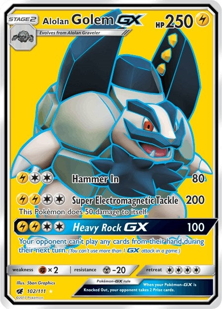 Alolan Golem GX (Full Art) (102/111)