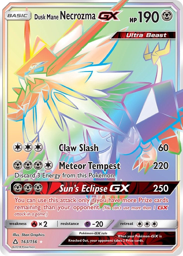 Image for Dusk Mane Necrozma GX (Secret Rare) (163/156) - Pokemon
