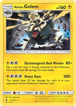 Alolan Golem - 42/145 (Cosmos Holo) (042/145)