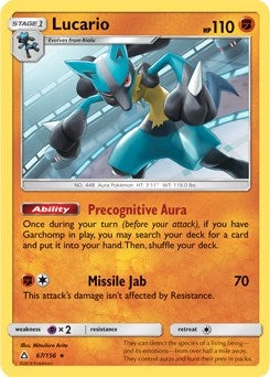 Image for Lucario - 67/156 (SM Ultra Prism) (067/156) - Pokemon