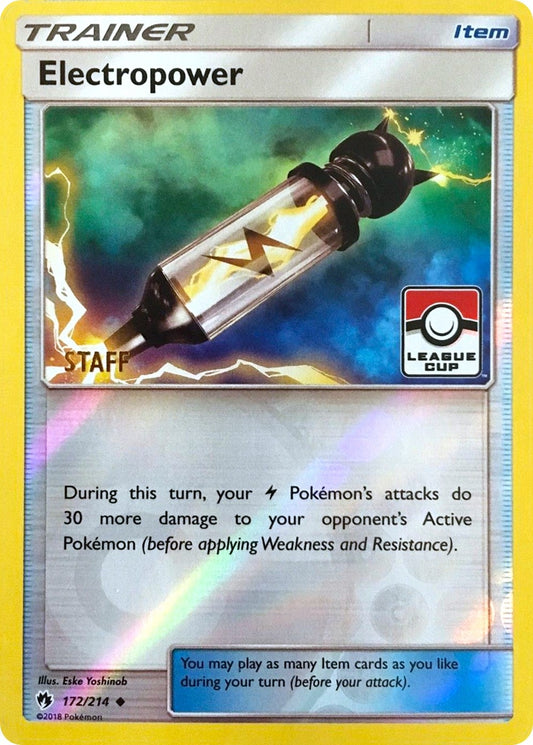 Image for Electropower - 172/214 (League Cup) [Staff] (172/214) - Pokemon