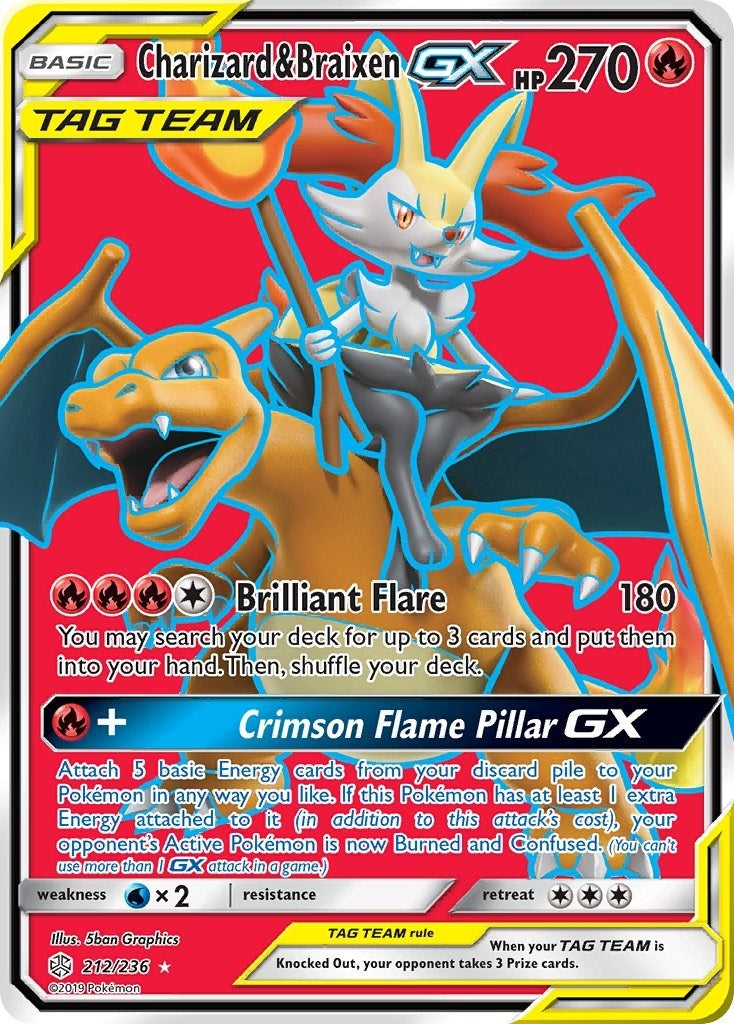 Image for Charizard & Braixen GX (Full Art) (212/236) - Pokemon