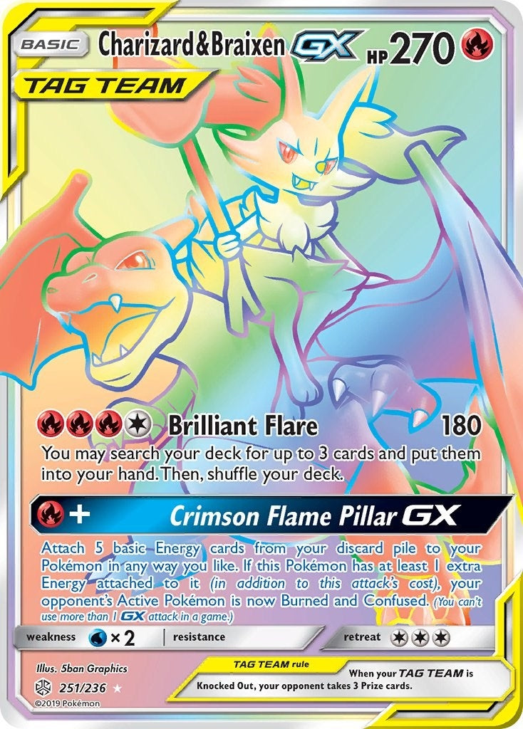 Image for Charizard & Braixen GX (Secret) (251/236) - Pokemon