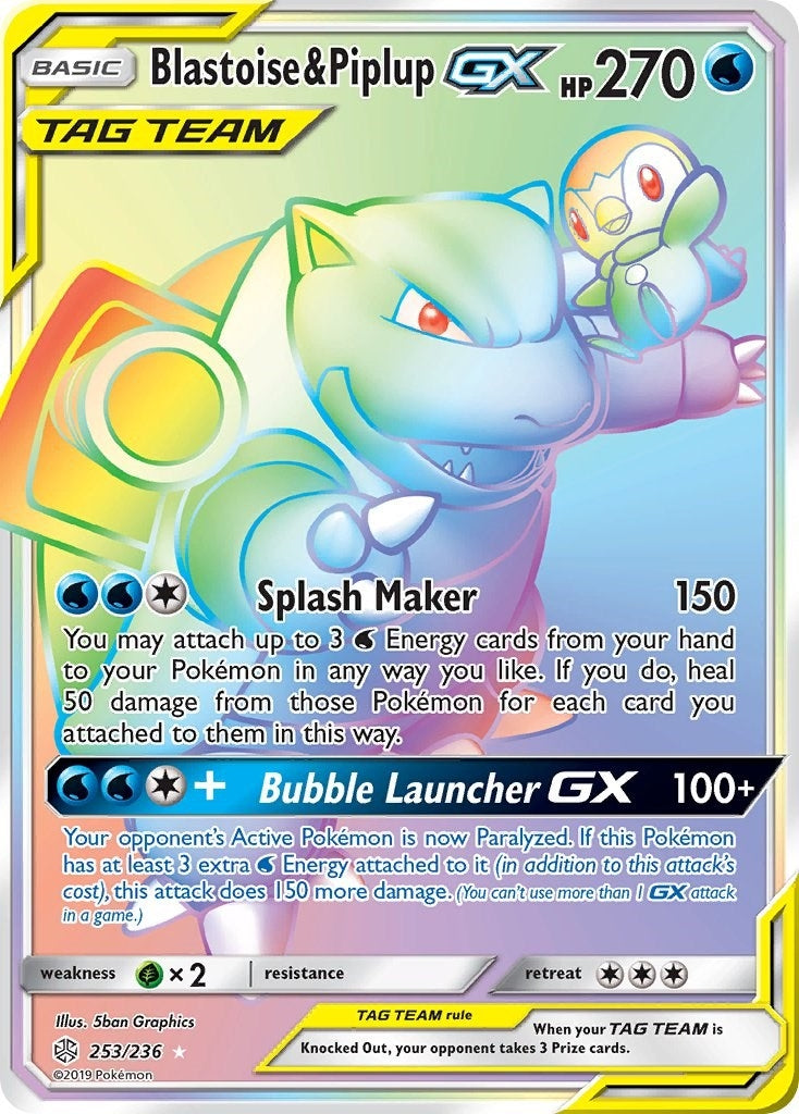 Image for Blastoise & Piplup GX (Secret) (253/236) - Pokemon