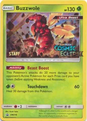 Image for Buzzwole - SM218 (Prerelease) [Staff] (SM218) - Pokemon
