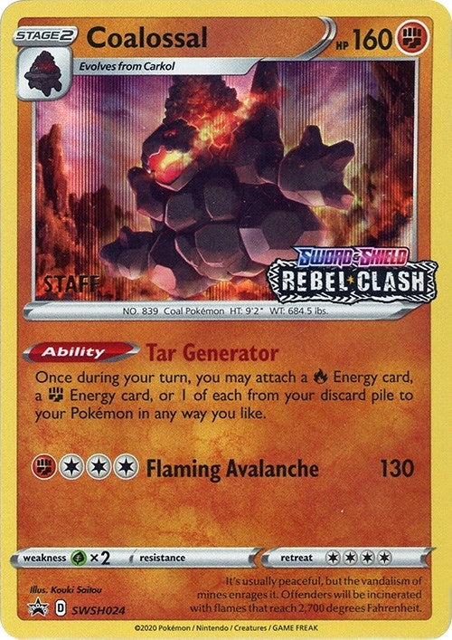 Image for Coalossal - SWSH024 (Prerelease) [Staff] (SWSH024) - Pokemon