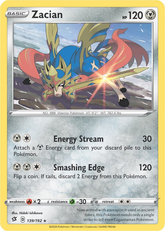 Image for Zacian - 139/192 (Cracked Ice Holo) (139/192) - Pokemon
