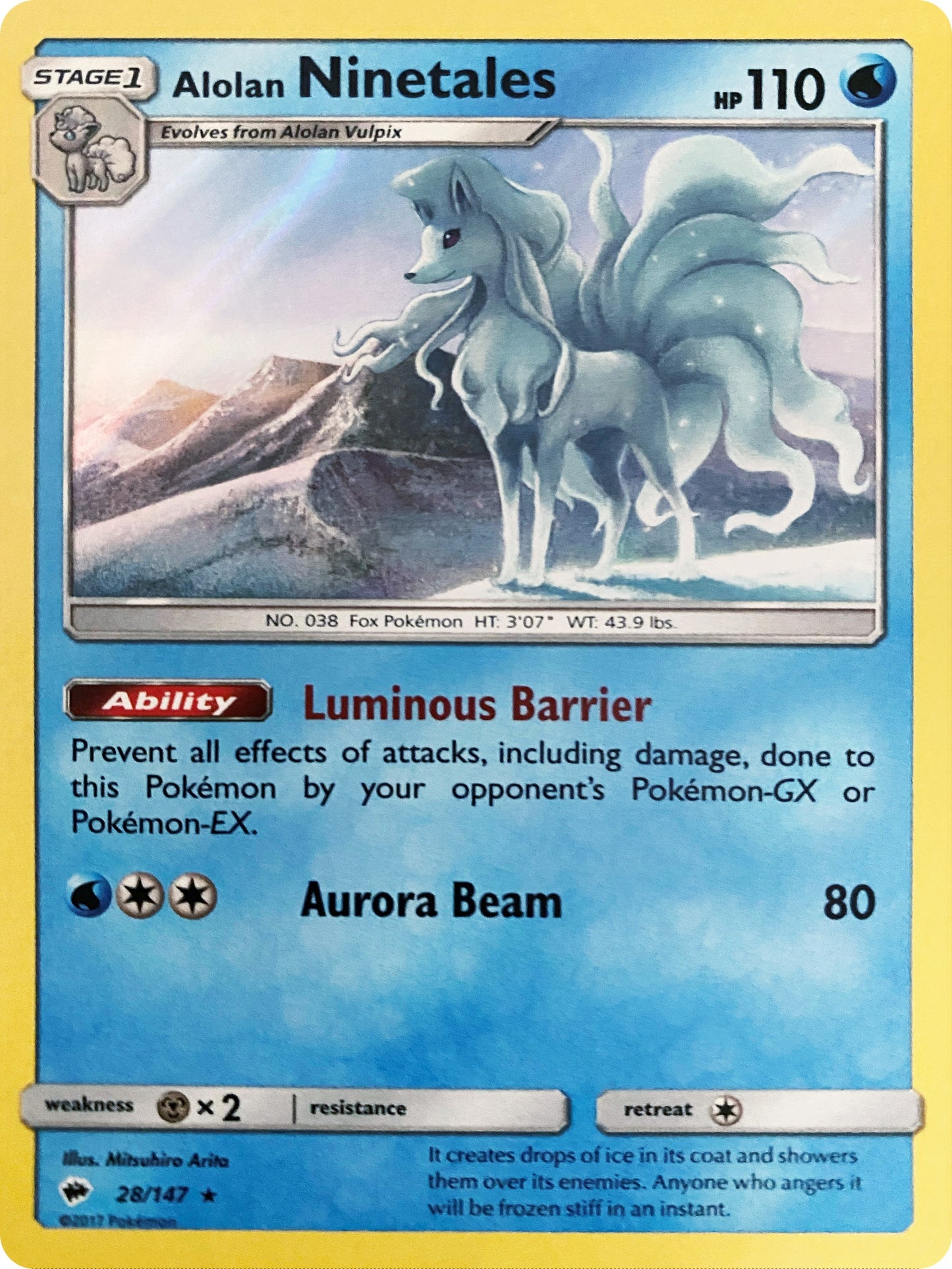 Alolan Ninetales - 28/147 (Water Web Holo) (028/147)