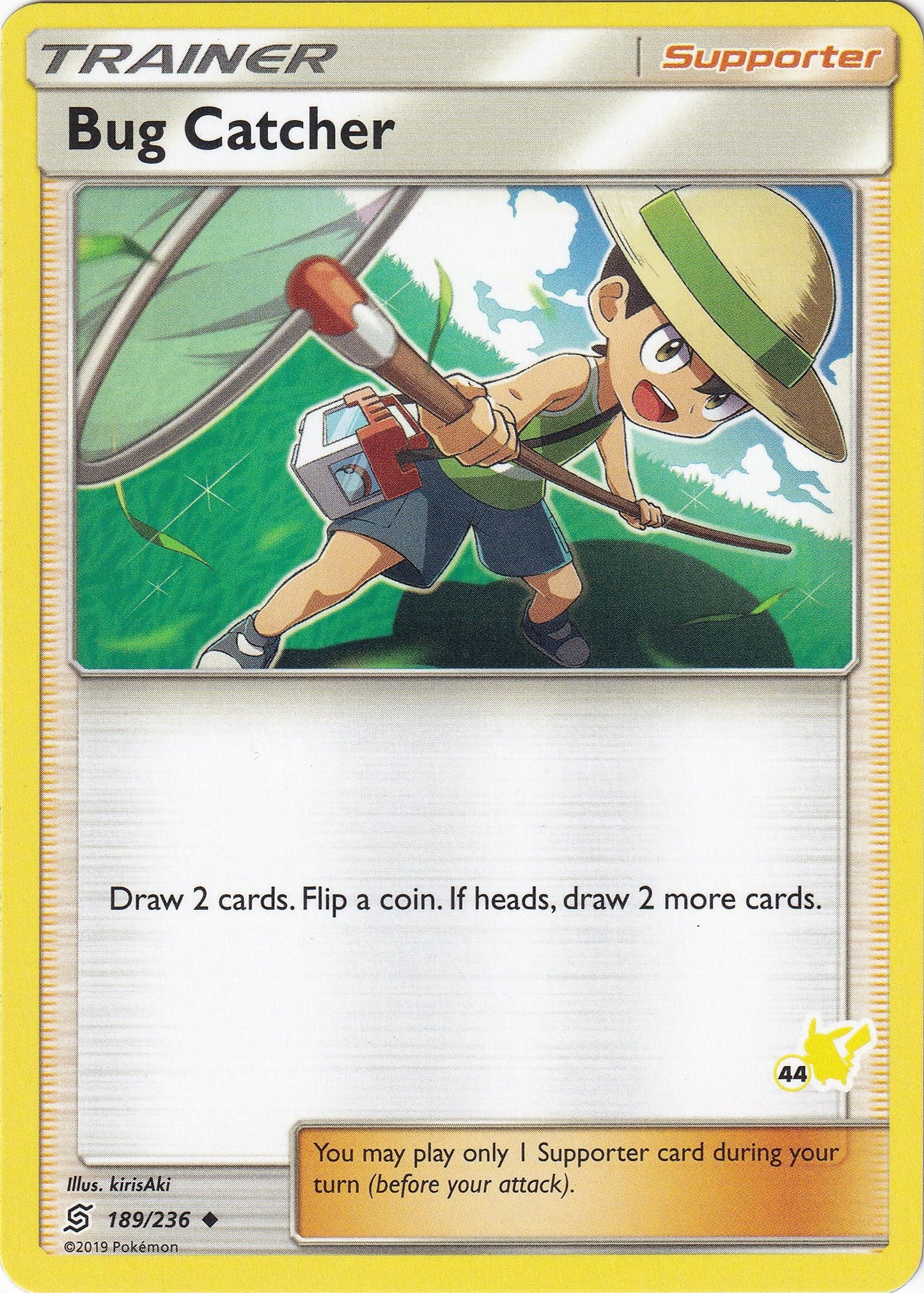 Image for Bug Catcher - 189/236 (#44 Pikachu Stamped) (189/236) - Pokemon