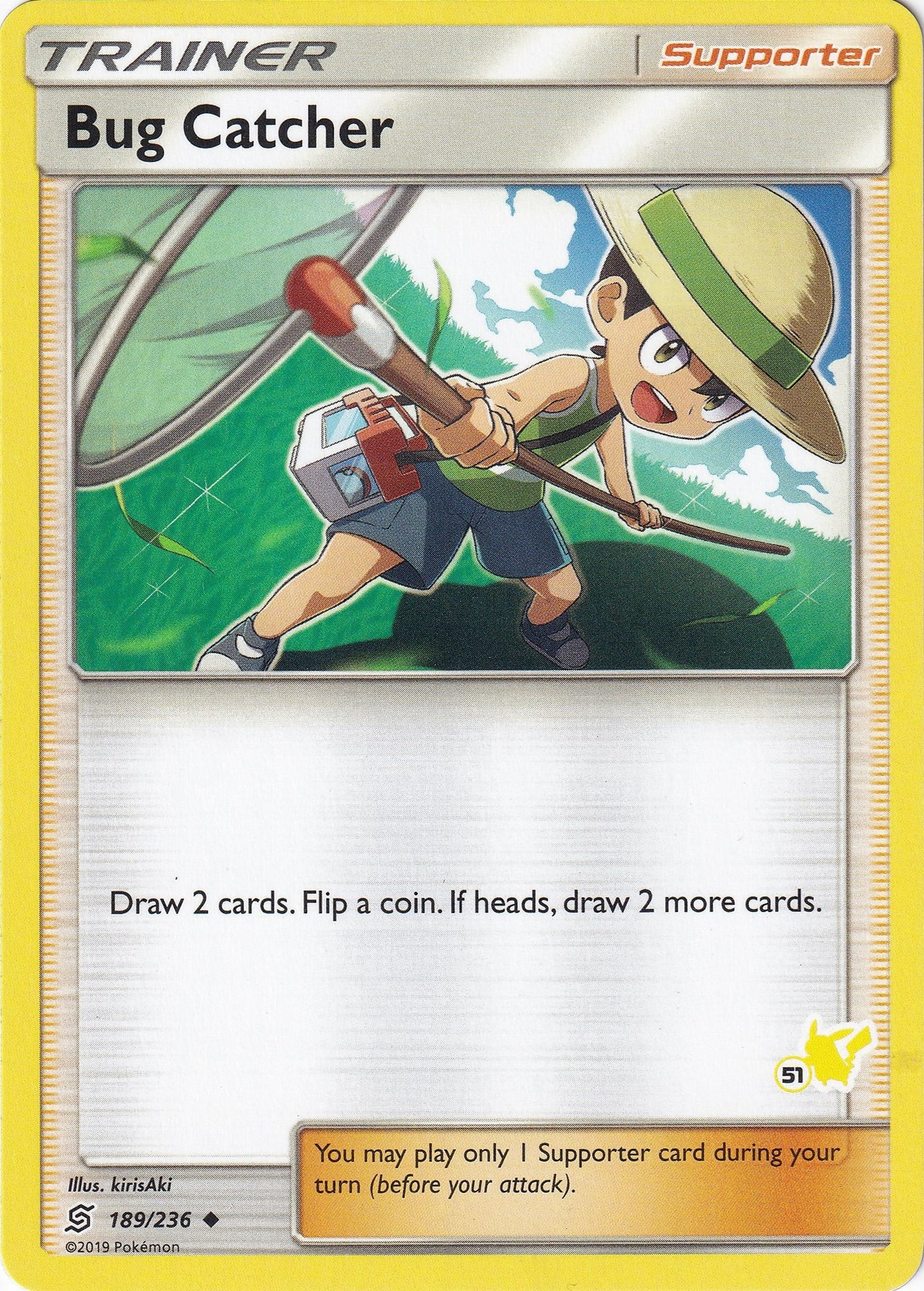 Image for Bug Catcher - 189/236 (#51 Pikachu Stamped) (189/236) - Pokemon