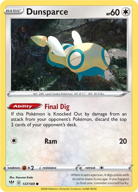 Image for Dunsparce (137/189) - Pokemon