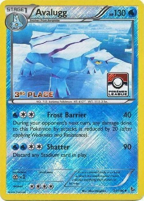 Image for Avalugg - 31/106 (Pokemon League) [3rd Place] (031/106) - Pokemon