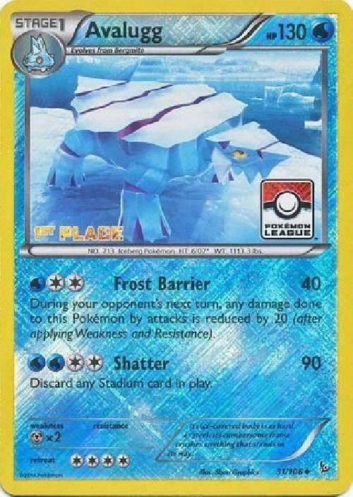 Image for Avalugg - 31/106 (Pokemon League) [1st Place] (031/106) - Pokemon