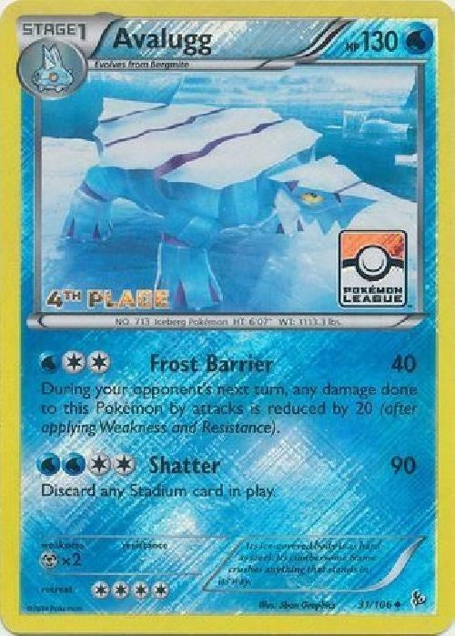 Image for Avalugg - 31/106 (Pokemon League) [4th Place] (031/106) - Pokemon