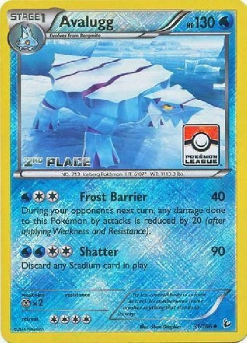 Image for Avalugg - 31/106 (Pokemon League) [2nd Place] (031/106) - Pokemon