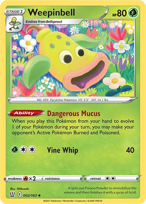 Image for Weepinbell (002/163) - Pokemon