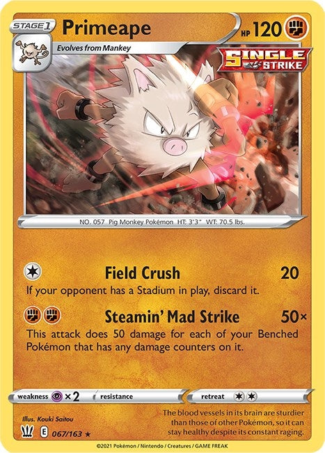 Image for Primeape (067/163) - Pokemon