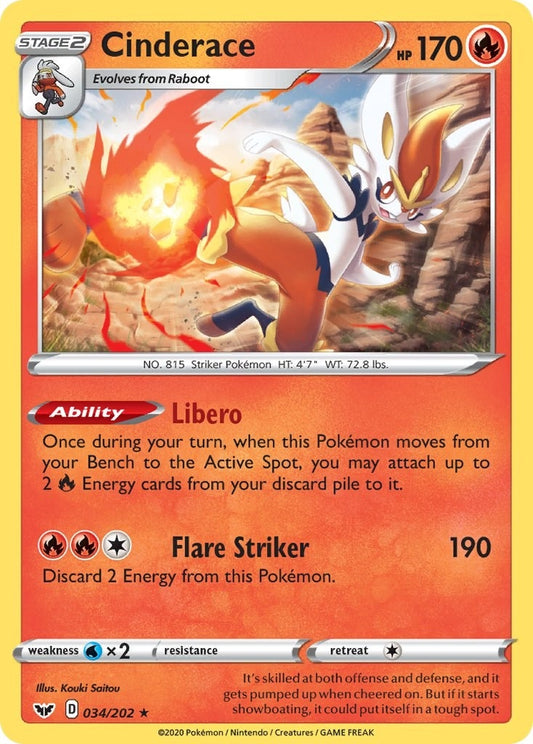 Image for Cinderace - 034/202 (Non-Holo) (034/202) - Pokemon