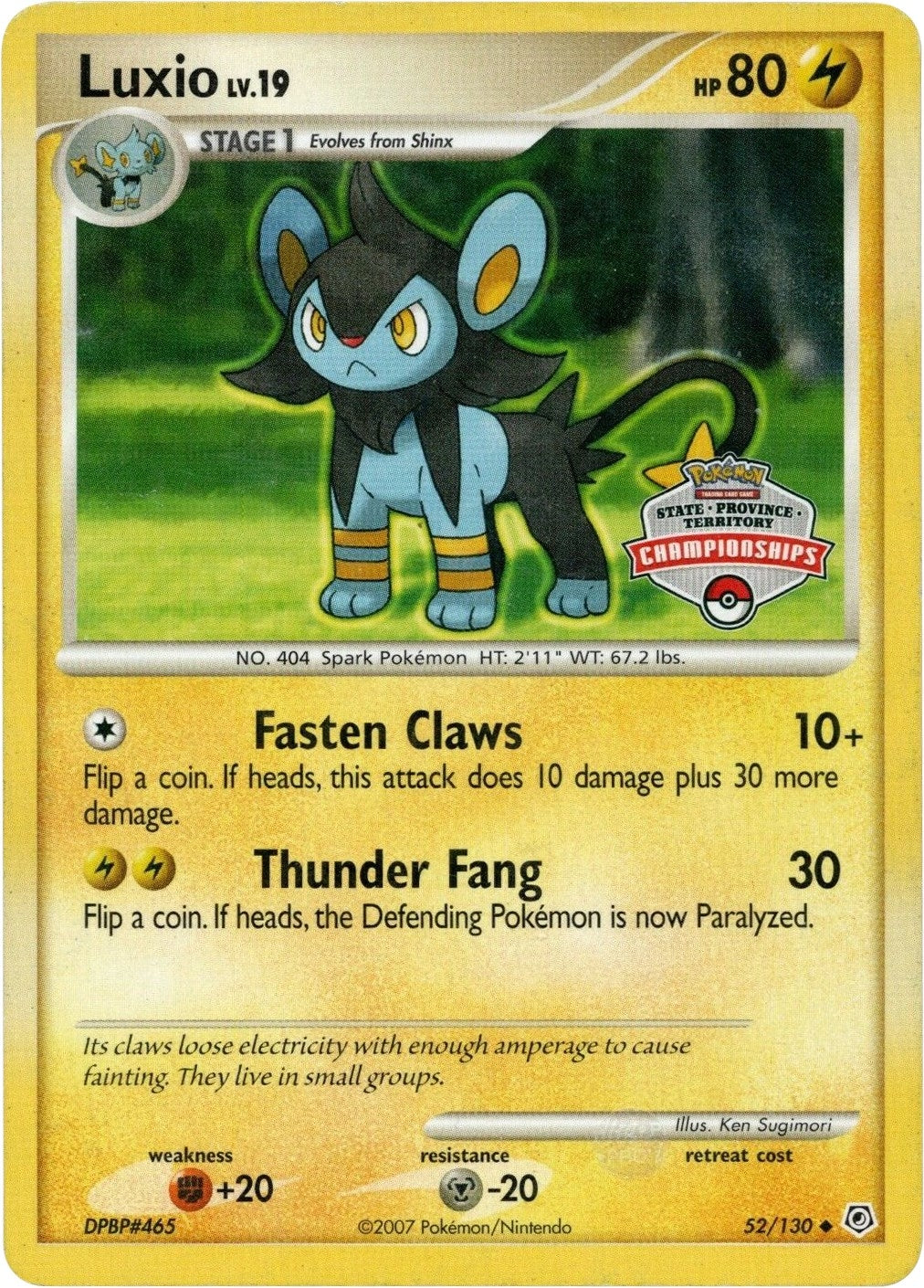 Image for Luxio - 52/130 (State Championship Promo) (052/130) - Pokemon