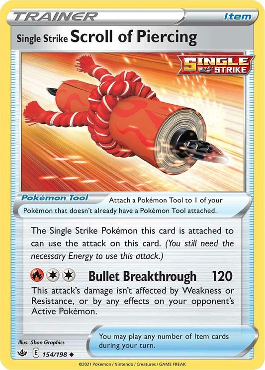 Image for Single Strike Scroll of Piercing (154/198) - Pokemon