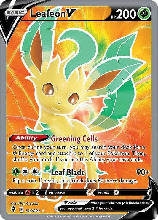 Image for Leafeon V (Full Art) (166/203) - Pokemon