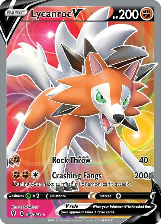 Image for Lycanroc V (Full Art) (187/203) - Pokemon