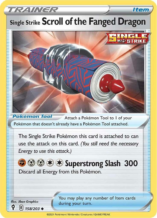 Image for Single Strike Scroll of the Fanged Dragon (158/203) - Pokemon