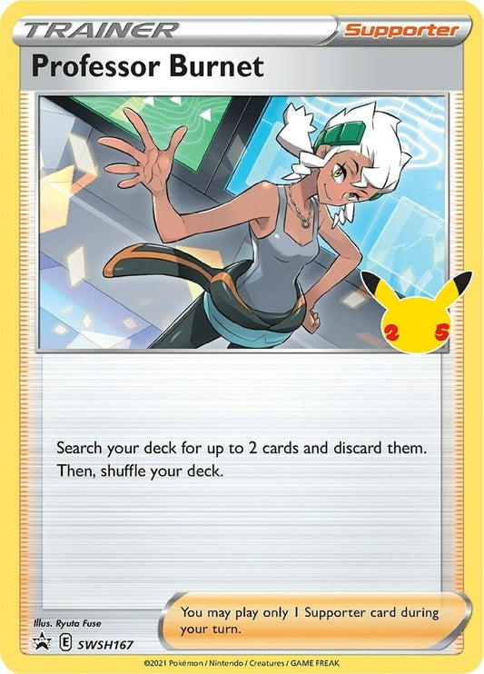 Image for Professor Burnet - SWSH167 (25th Anniversary Stamp) (SWSH167) - Pokemon