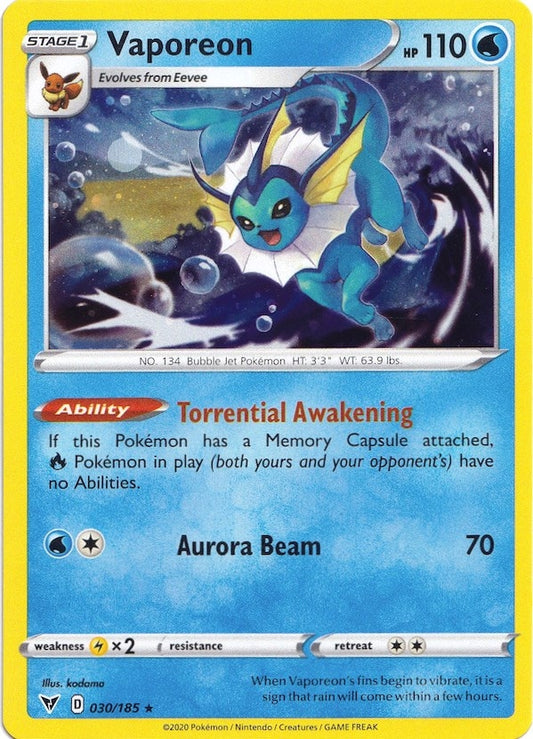 Image for Vaporeon - 030/185 (Cosmos Holo) (030/185) - Pokemon
