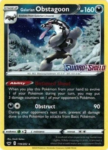 Image for Galarian Obstagoon - 119/202 (Cosmos Holo) (119/202) - Pokemon