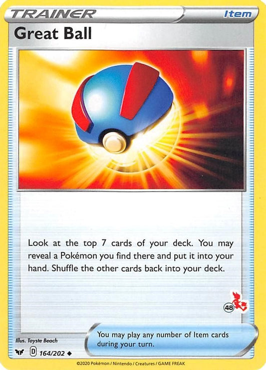 Image for Great Ball - 164/202 (#48 Cinderace Stamped) (164/202) - Pokemon