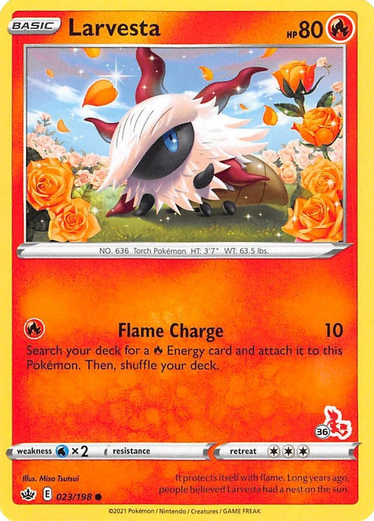 Image for Larvesta - 023/198 (#36 Cinderace Stamped) (023/198) - Pokemon