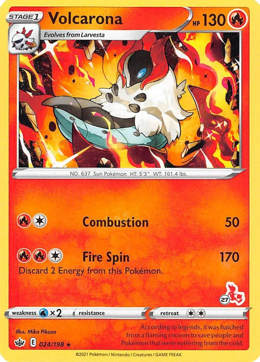 Image for Volcarona - 024/198 (#27 Cinderace Stamped) (024/198) - Pokemon