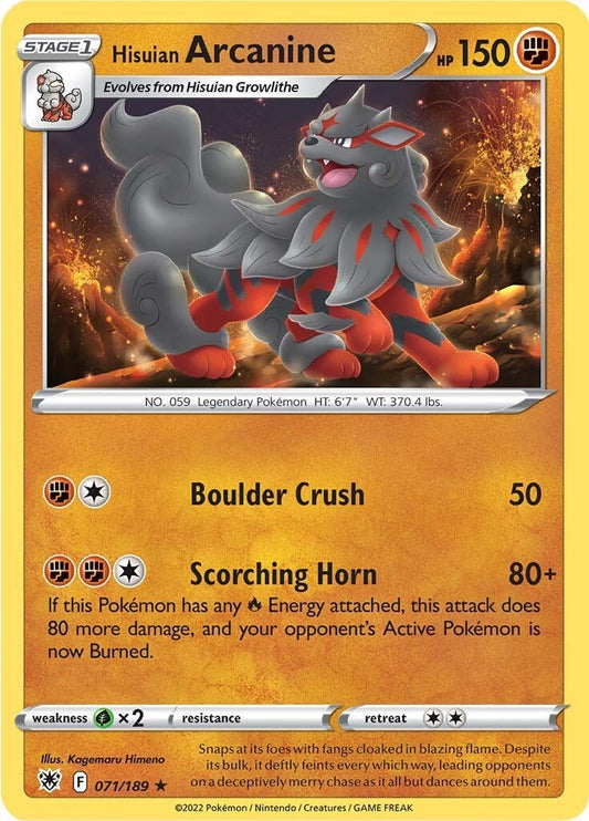 Image for Hisuian Arcanine (071/189) - Pokemon